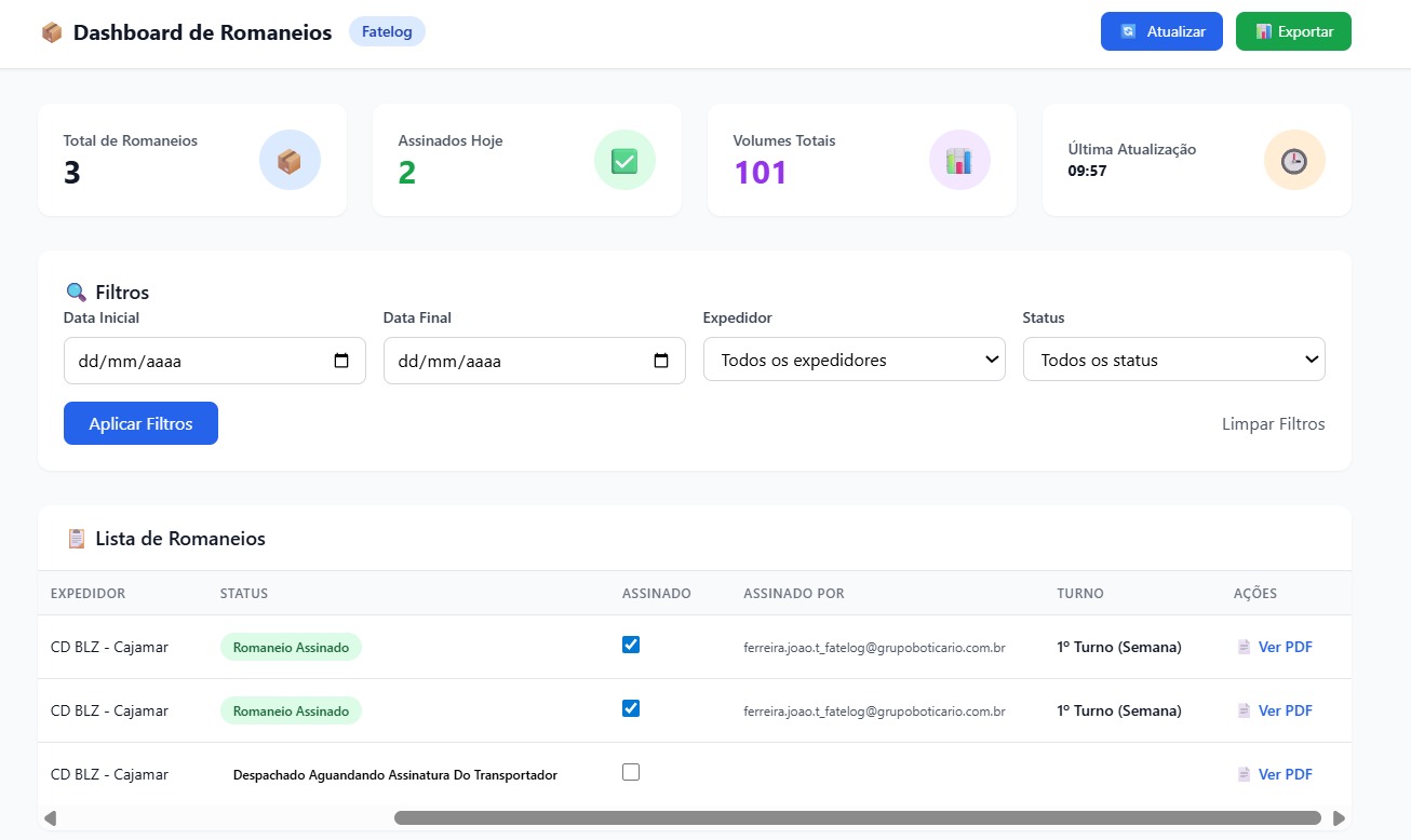 Remoção de impressão de folhas para volumes na expedição